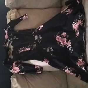 Shein black flower dress